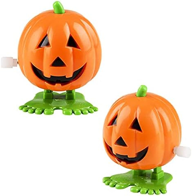 Halloween Pumpkin Wind-Up Toys, Birthday Party Favors, Novelty Toys for Boys and Girls, 2" Inches (3-Pack)