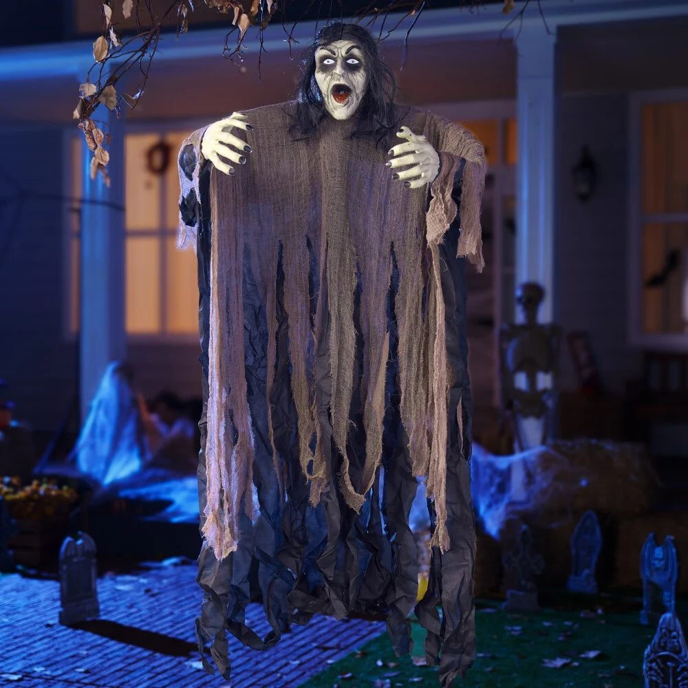 Halloween Decorations Outdoor,Zombie Groundbreaker with Green Face and Lighted Eyes for Graveyard,Outdoor Scary Halloween Yard Decorations,Haunted House Decorations