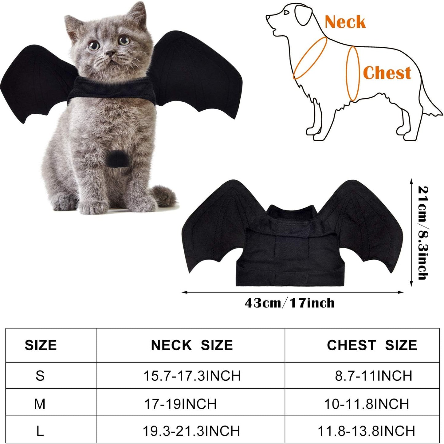 Adorable 3-Piece Halloween Bat Costume Set for Cats and Dogs - Perfect for Spooky Parties and Cosplay!