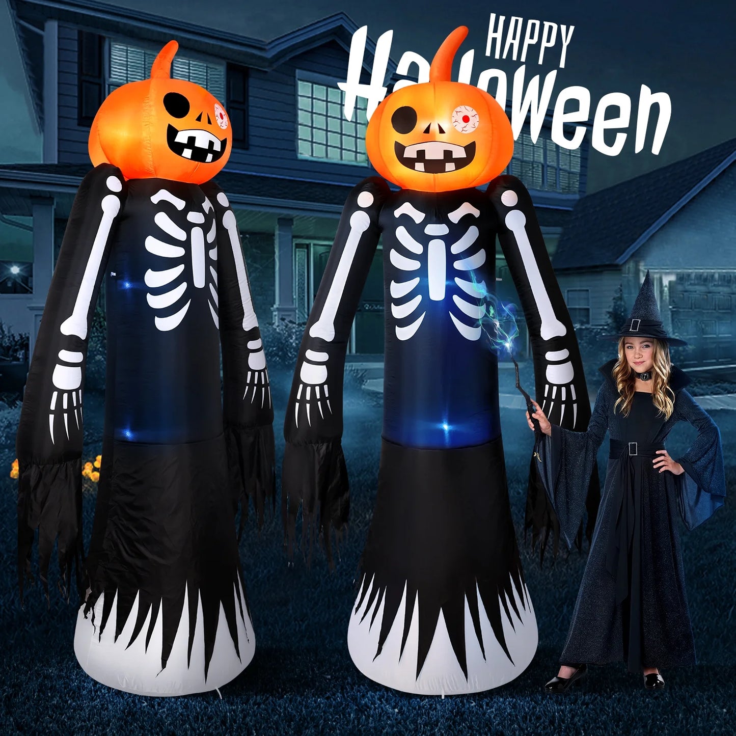 9FT Halloween Inflatables Decorations, Large Halloween Decorations Outdoor Halloween Yard Inflatables