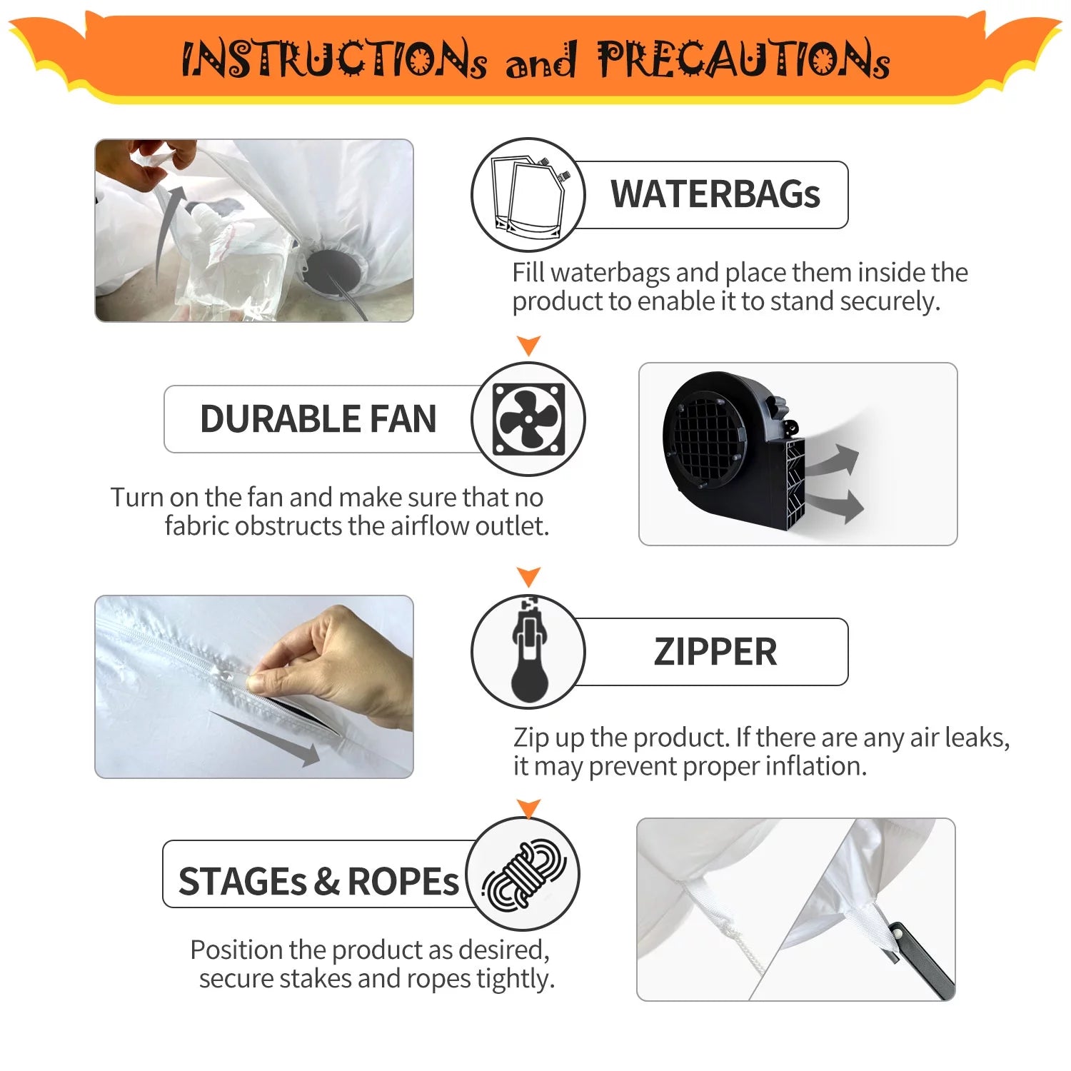 8' Halloween Inflatable Skeleton Pumpkin Decorations, Blow up Decor with Leds Outdoor