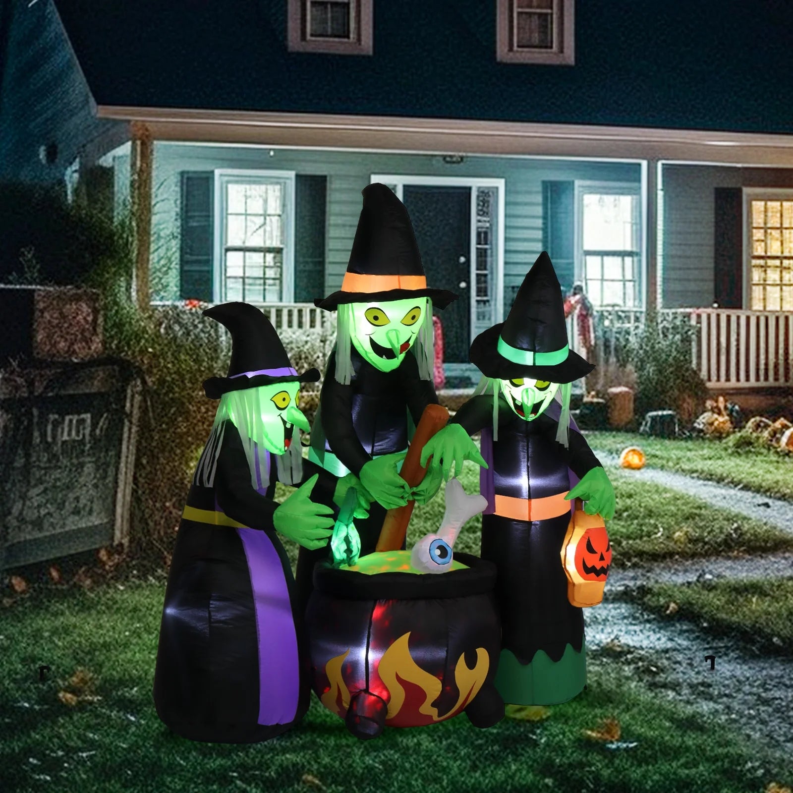 6-Foot Inflatable Halloween Witches - Perfect Outdoor Decoration for Spooky Season!