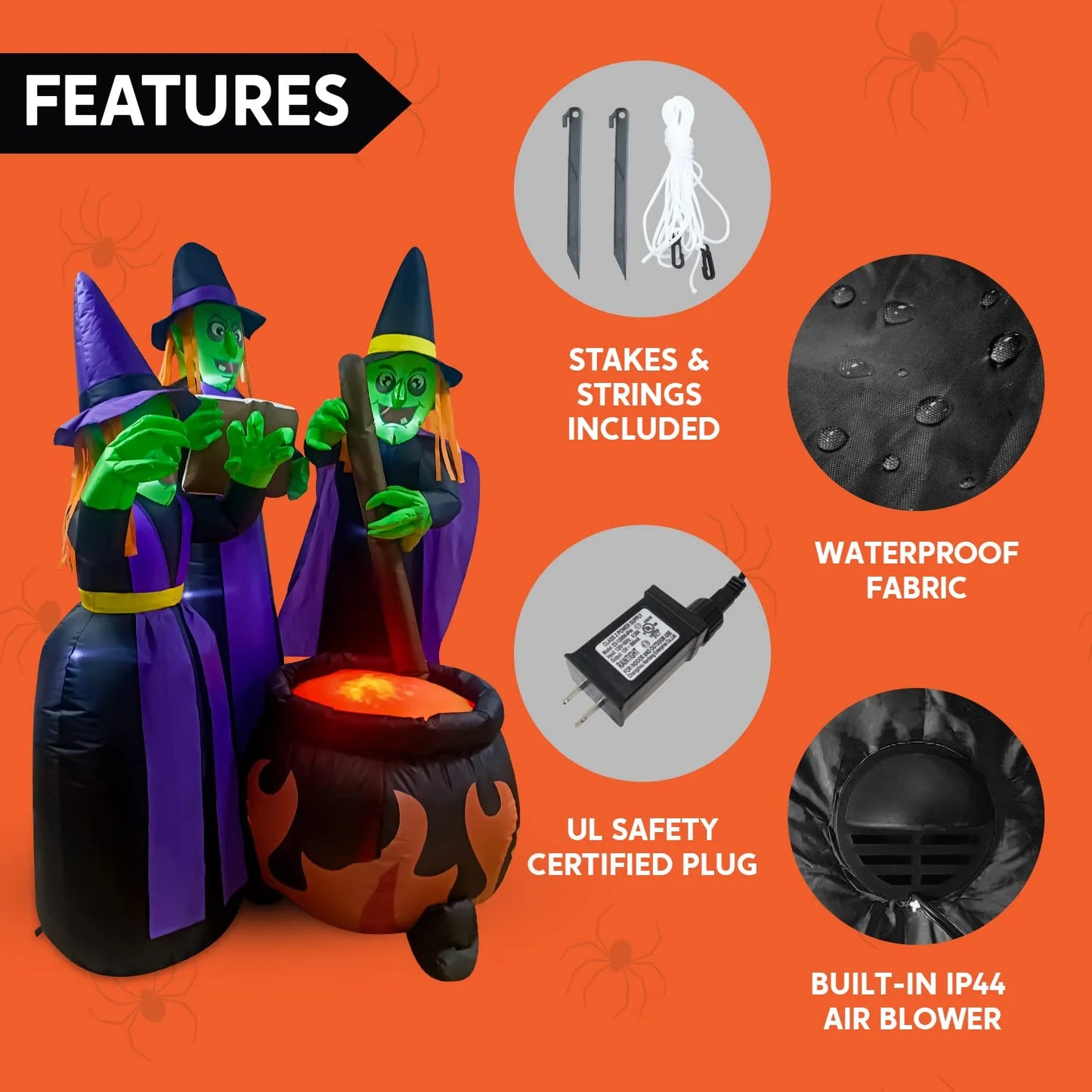 6 Ft Halloween Inflatable Outdoor Witches Cauldron Pot Large Decorations with Flame Light,Halloween Blow Ups for outside Yard Decoration