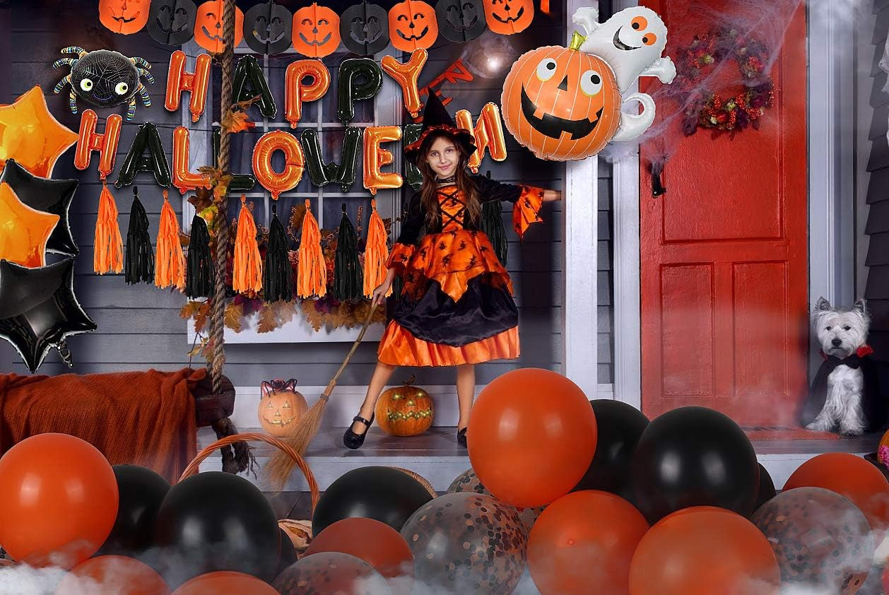Spooktacular Halloween Party Decoration Kit - 61 Pieces of Balloons, Banners, and More for a Festive Celebration!