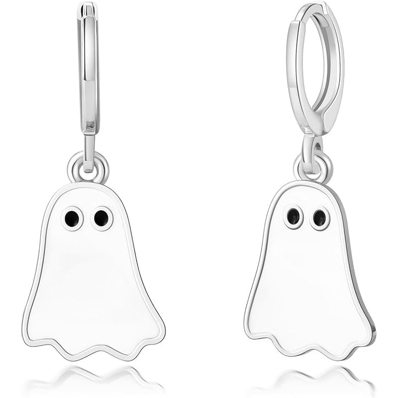 Halloween Ghost Earrings for Women Gold Ghost Huggie Hoop Earrings Halloween Jewelry Cute BOO Halloween Earrings