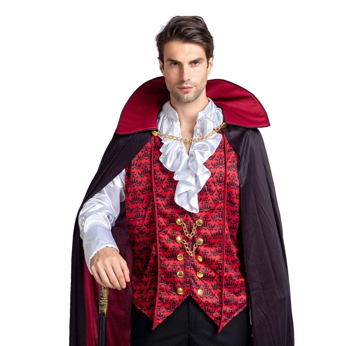 Men's Halloween Vampire Costume Set - Stylish Cape & Medieval Fancy Dress for Spooky Parties
