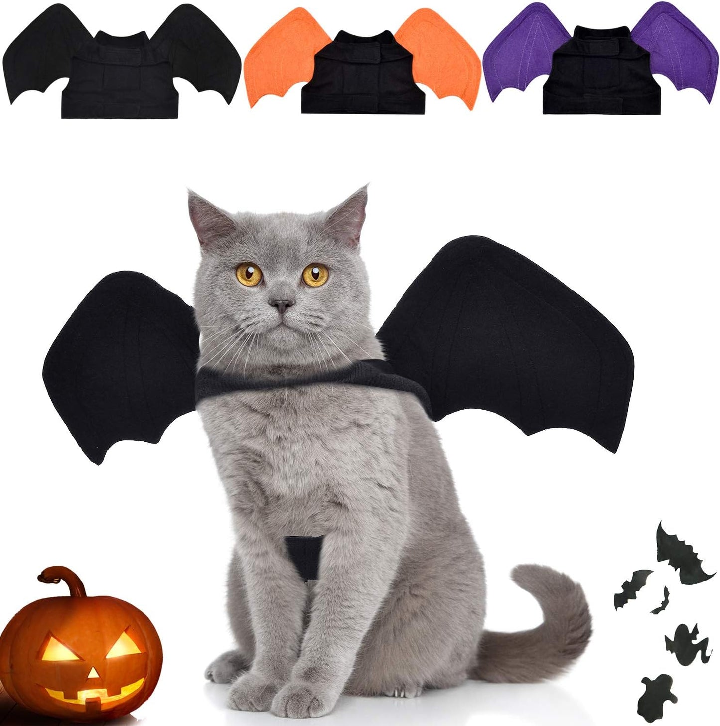 Adorable 3-Piece Halloween Bat Costume Set for Cats and Dogs - Perfect for Spooky Parties and Cosplay!