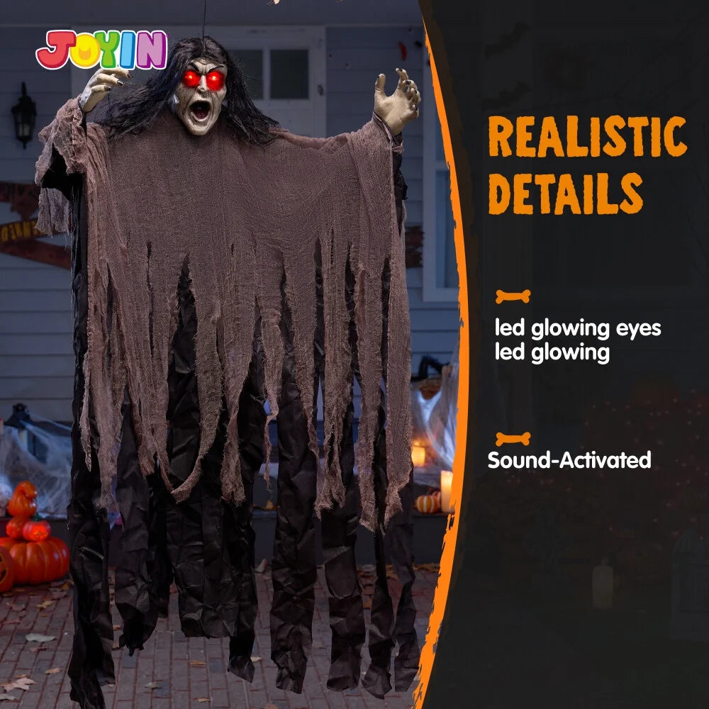 Halloween Decorations Outdoor,Zombie Groundbreaker with Green Face and Lighted Eyes for Graveyard,Outdoor Scary Halloween Yard Decorations,Haunted House Decorations