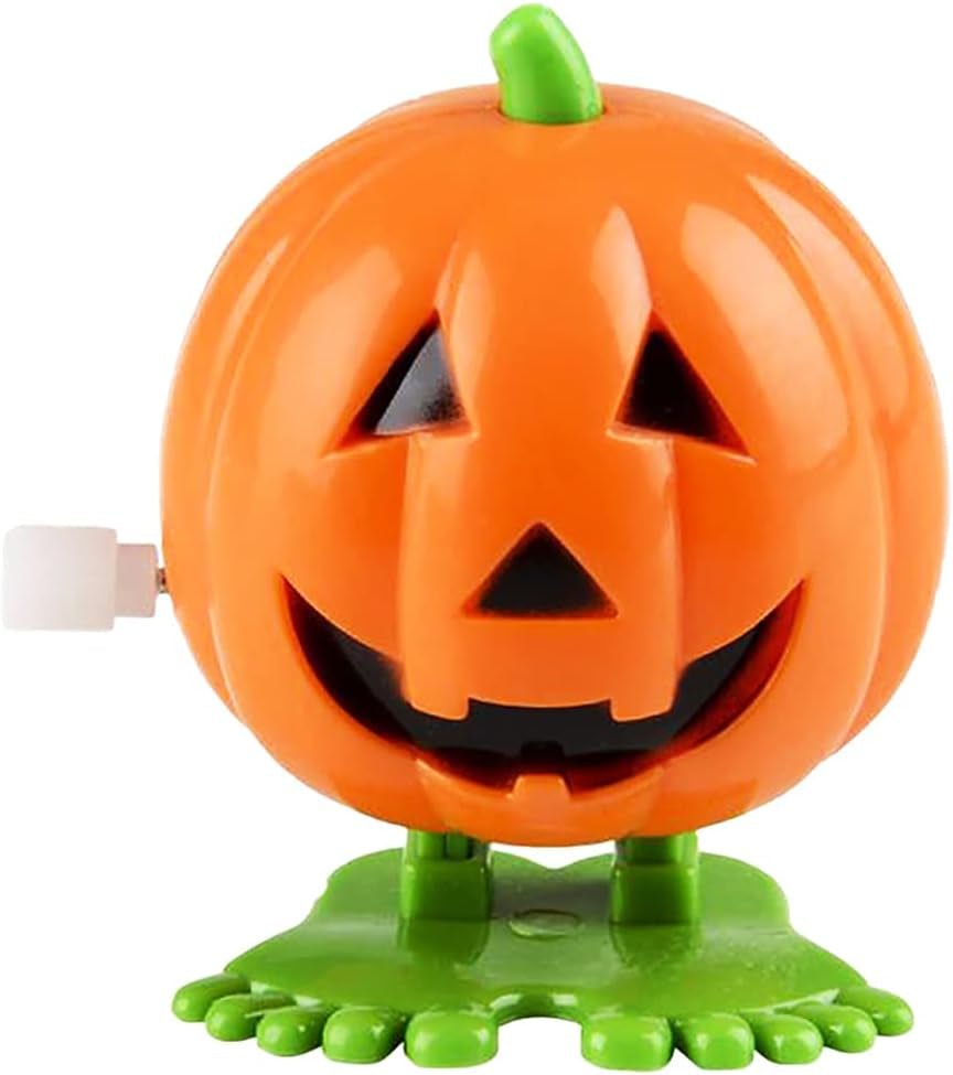Halloween Pumpkin Wind-Up Toys, Birthday Party Favors, Novelty Toys for Boys and Girls, 2" Inches (3-Pack)