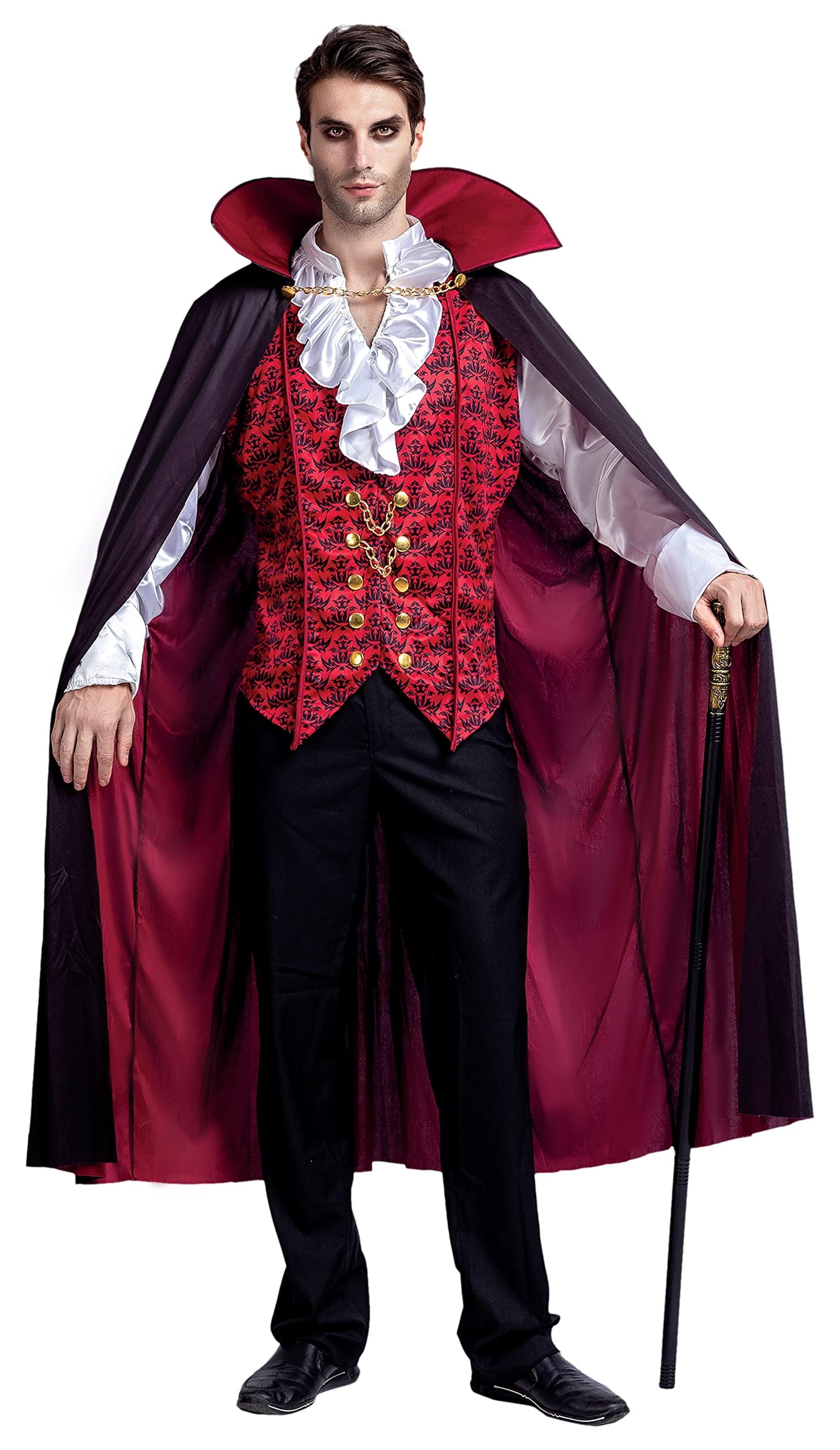 Men's Halloween Vampire Costume Set - Stylish Cape & Medieval Fancy Dress for Spooky Parties
