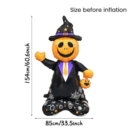 1Pc Giant Halloween Pumpkin Man Decoration Balloons for Halloween, Haunted House, Pumpkin Party, Home Decoration