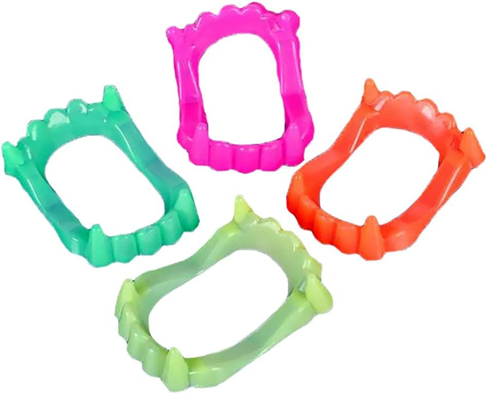 Halloween Teeth Neon Fangs Teeth, Costume, Funny Halloween Dress-Up, Pretend Play Decoration (12-Pack)