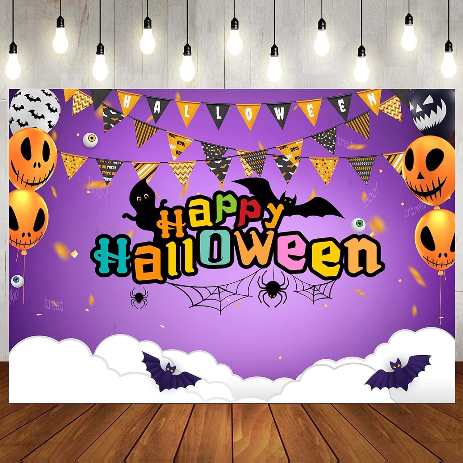 8X6Ft Happy Halloween Backdrop Halloween Party Photography Background Banner Portrait Photo Booth Backdrop Props 151…