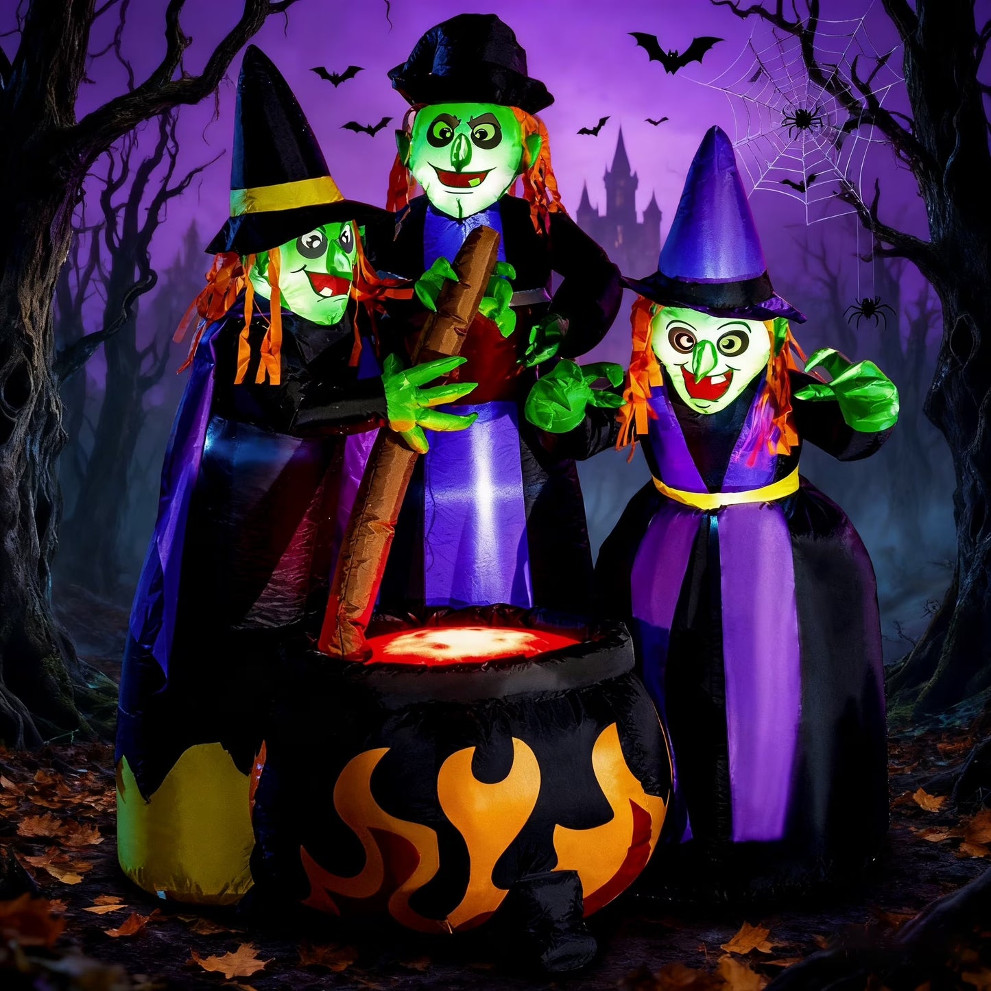 6 Ft Halloween Inflatable Outdoor Witches Cauldron Pot Large Decorations with Flame Light,Halloween Blow Ups for outside Yard Decoration